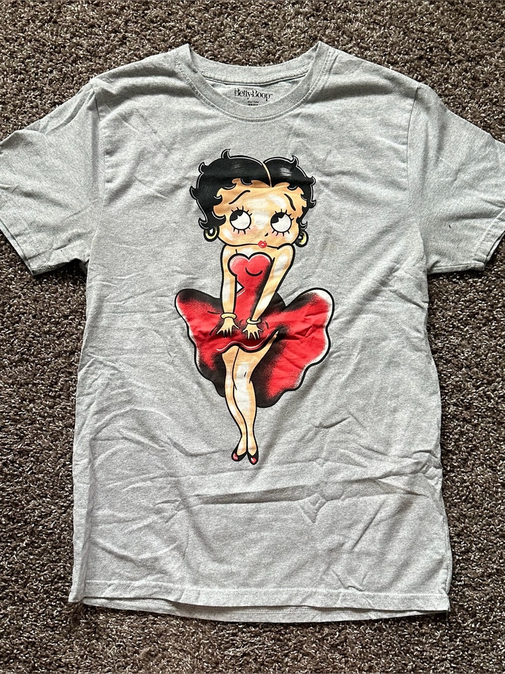Betty Boop Gray Graphic Tee Size M